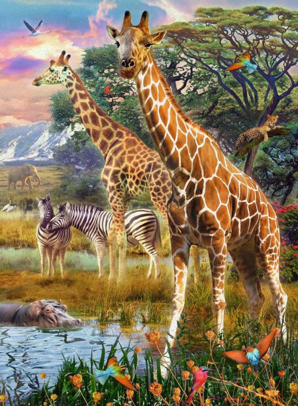 Puzzel (XXL) 150stuks - Kleurrijke savanne - Afbeelding 2