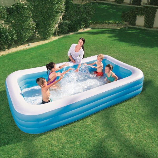 Familiezwembad (305x183x56cm) - blauw/wit - Afbeelding 3