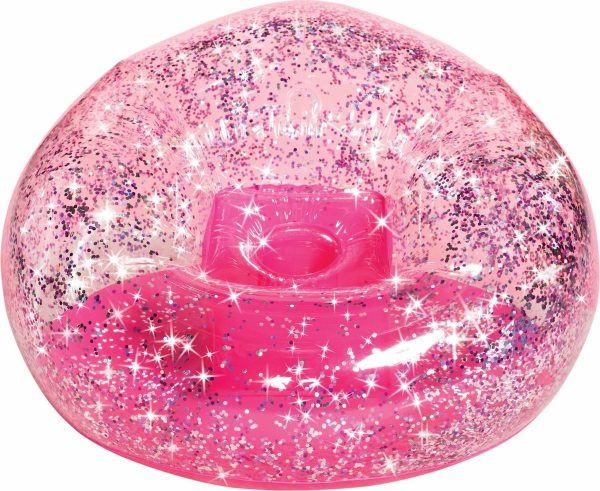 Make it Real - Opblaasbare glitter confetti stoel (roze) - Afbeelding 2