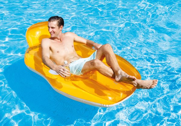 Lounge (163x104cm) drijfstoel - CHILL 'N FLOAT (groen OF oranje) - Afbeelding 4