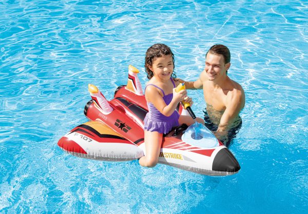 Ride-on (117x117cm) - VLIEGTUIG met waterpistool (blauw OF rood) - Afbeelding 7