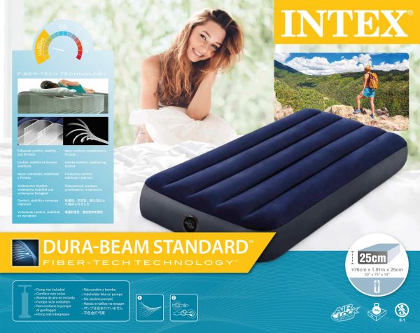 Intex Dura-beam Standard luchtbed (76 x 191 x 25cm) - nachtblauw - Afbeelding 3