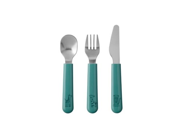 Kinderbestekset mio (3-delig) - Deep turquoise