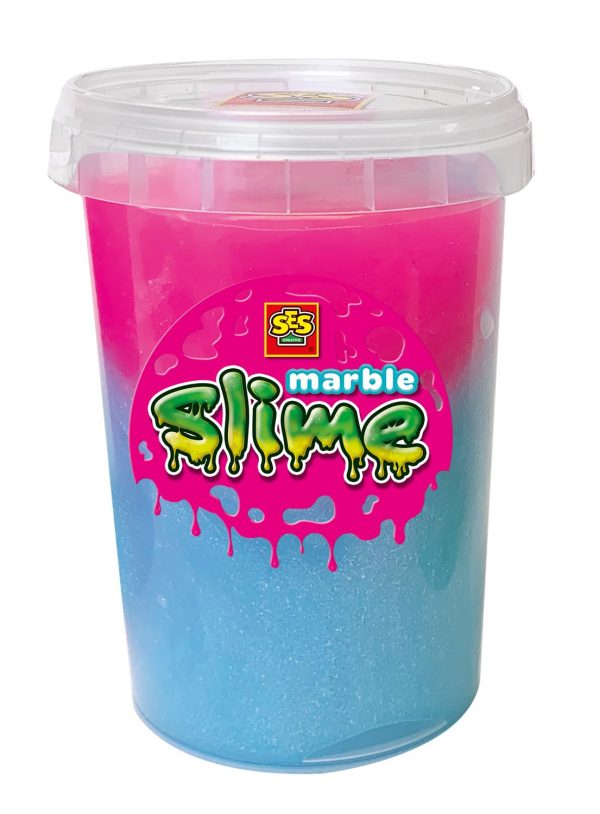 SES Creative - Marble Slime 200gr - blauw en roze