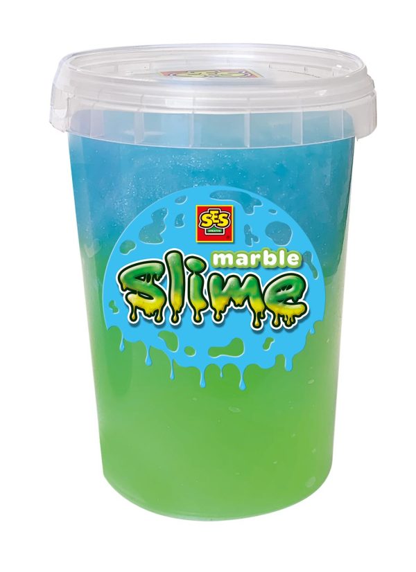SES Creative - Marble Slime 200gr - groen en blauw