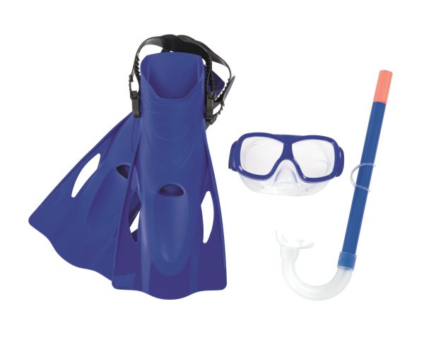 Sureswim Snorkelset (masker/snorkel/zwemvliezen) - 7-14 jaar - Groen OF Bla - Afbeelding 2