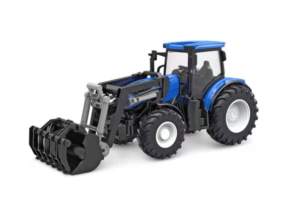 R/C Tractor met licht en frontlader - 27cm (blauw) - Afbeelding 2