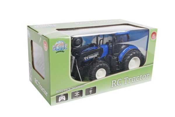 R/C Tractor met licht en frontlader - 27cm (blauw) - Afbeelding 3