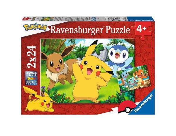Puzzel (2x24stuks) - Pokémon - Pikachu en zijn vrienden