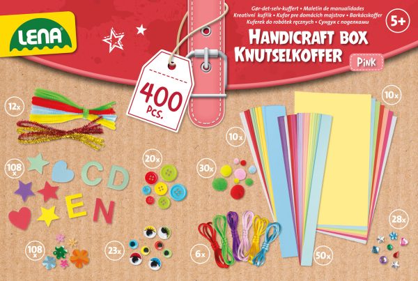 Creatief Knutselkoffer (roze) - 400stuks - Afbeelding 3