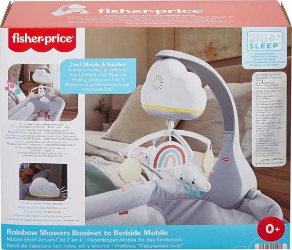 Fisher-Price - 2-in-1 Regenboog/Wolk mobiel met muziek en waaklampje - Afbeelding 4
