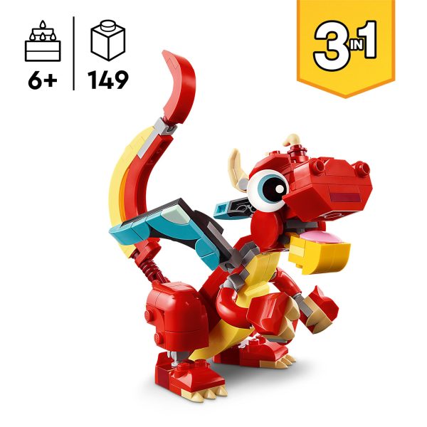 LEGO Creator 3-in-1 Rode draak - 31145 - Afbeelding 4