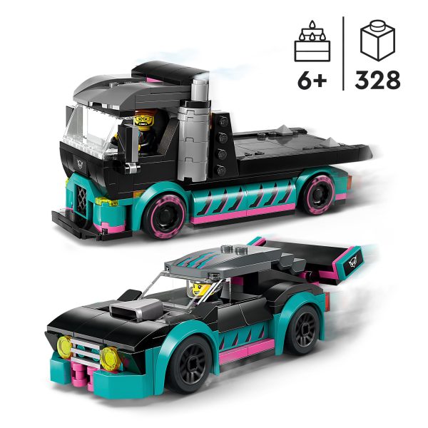 LEGO City Raceauto en transporttruck - 60406 - Afbeelding 4