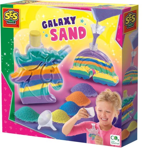 SES Creative - Galaxy Sand - Flesjes unicorn en regenboog