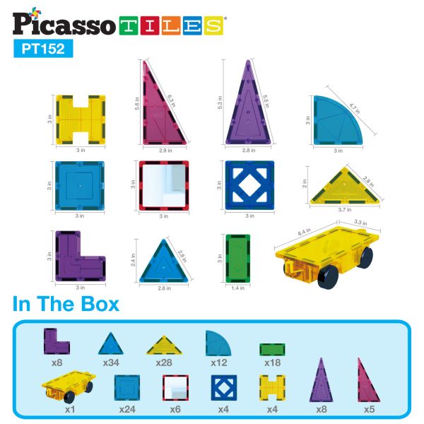Picasso Tiles - Magnetic Tiles Set (152-delig) - Afbeelding 5