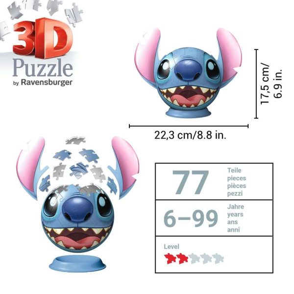 3D Puzzel (72stuks) - Disney Stitch met oren - Afbeelding 5