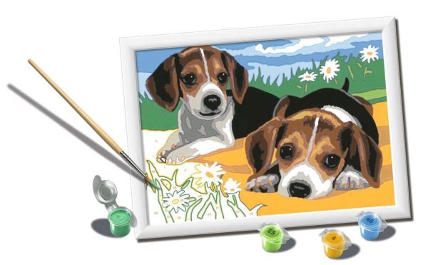 CreArt Junior Schilderen op nummer - Beagle Puppies - Afbeelding 2