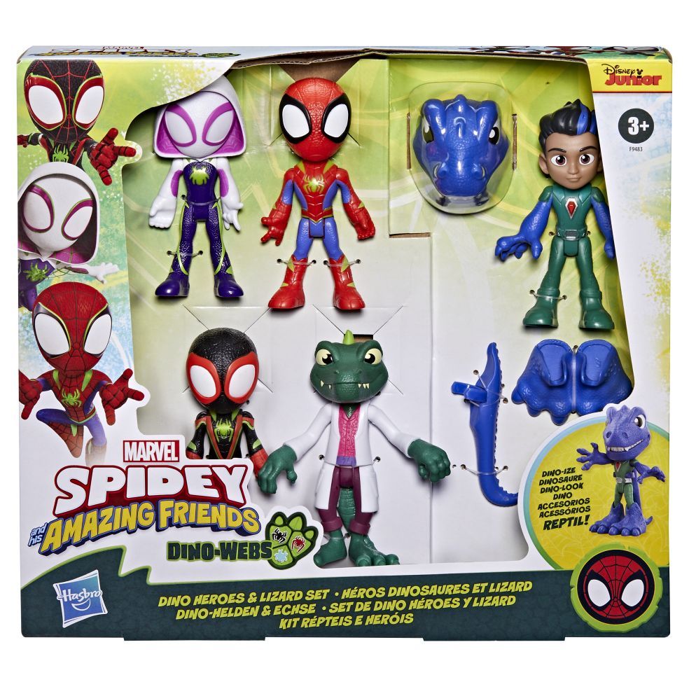 Marvel Spidey and his Amazing Friends - Dino Heroes Lizard speelset (5-pack