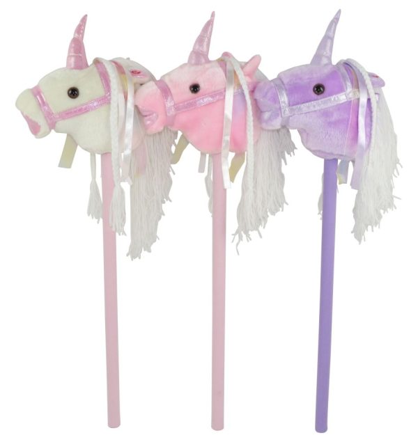 Stokpaardje met geluid (eenhoorn) - Lila OF roze