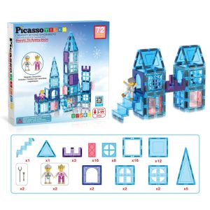 Picasso Tiles – Thema ijswinter met 2 karakters 72 delig. 3+. PT72