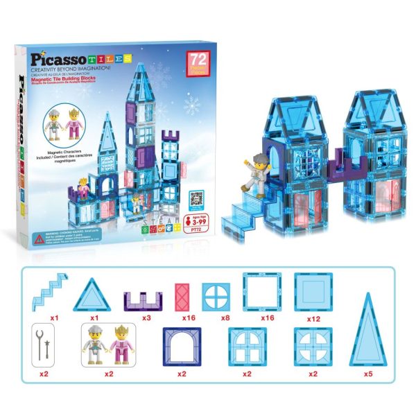 Picasso Tiles - Thema ijswinter met 2 karakters 72 delig. 3+. PT72 - Afbeelding 2