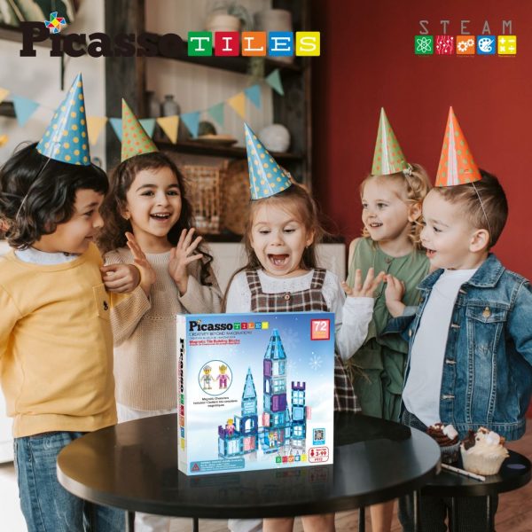 Picasso Tiles - Thema ijswinter met 2 karakters 72 delig. 3+. PT72 - Afbeelding 7