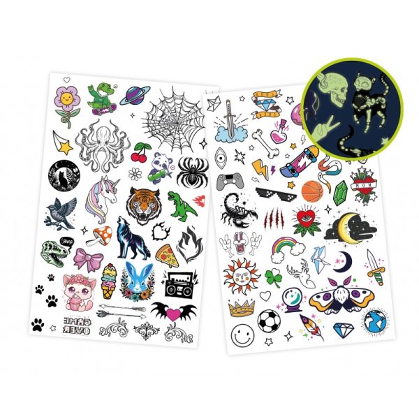BUKI - 75 Afwasbare Tattoo's (Glow in the dark) - Afbeelding 2