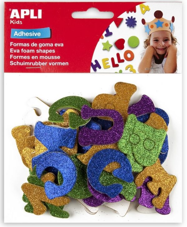 APLI Kids Schuimrubber (glitter) zelfklevende vormen "Letters" - 52stuks