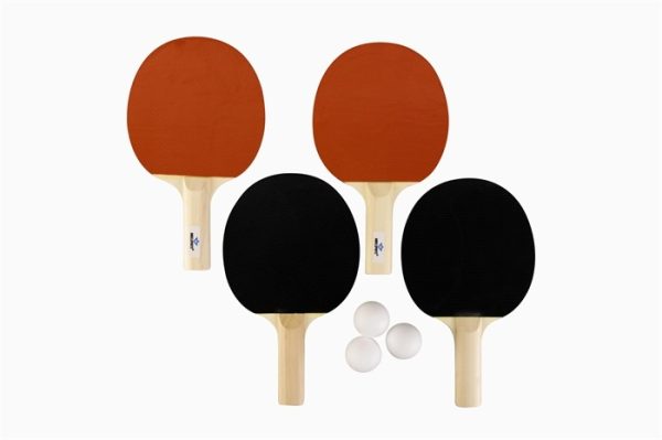 Tafeltennis set met 4 bats 1-ster en 3 kunststof ballen Ø 40mm - Afbeelding 2