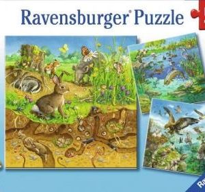 Puzzel (3x49stuks) – Dieren in hun leefomgeving
