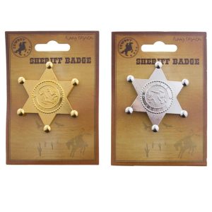 Sheriff ster metaal – goud OF zilver – 1 exemplaar