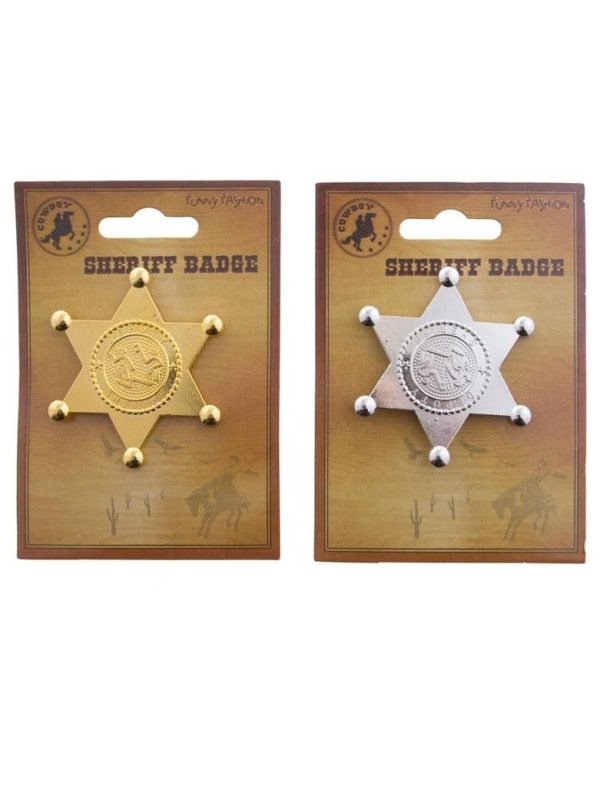 Sheriff ster metaal - goud OF zilver - 1 exemplaar - Afbeelding 2