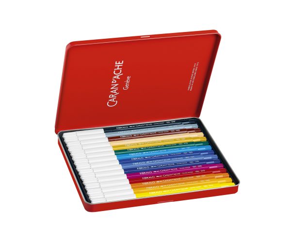 Caran d'Ache Viltstiften "Fibralo" - 15stuks in metalen doos - Afbeelding 2