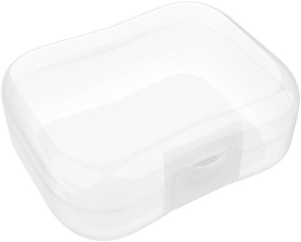 Brooddoos met clip (130x165x60mm) - Transparant