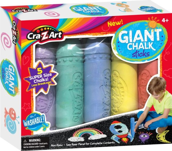 Cra-Z-Art Giant Stoepkrijt - 5stuks (gekleurd)
