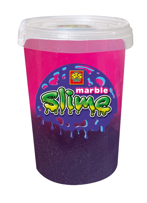 SES Creative - Marble Slime 200gr - roze en paars - Afbeelding 2
