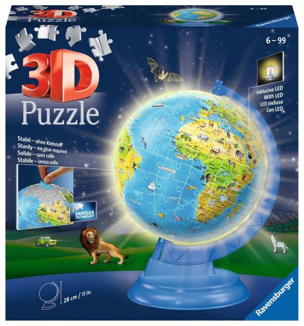 3D Puzzel (188stuks) - XXL Kinder globe Night Edition (Engelstalig)