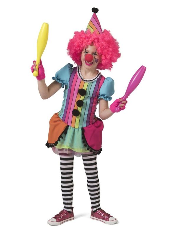 Kostuum Regenboog Clown (meisje)