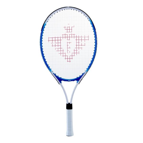 Tennisracket 25" aluminium blauw met 2 tennisballen