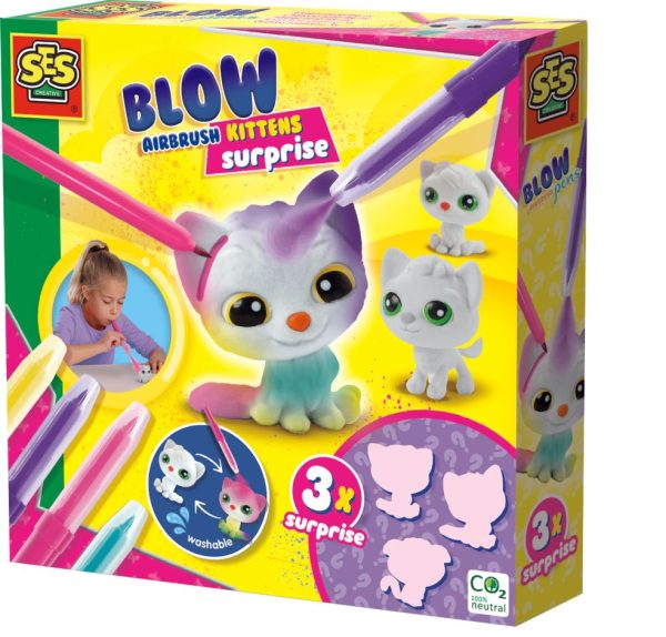 SES Creative - Blow airbrush pens - Katjes surprise (3stuks)