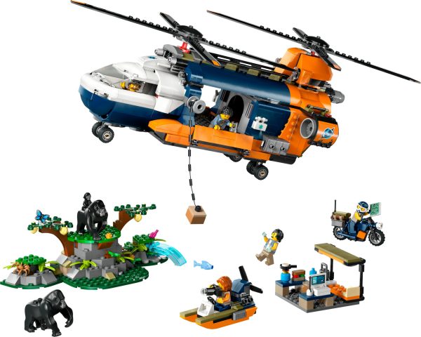 LEGO City Jungleonderzoekers helikopter bij de basis - 60437 - Afbeelding 2