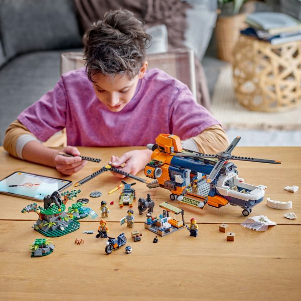 LEGO City Jungleonderzoekers helikopter bij de basis - 60437 - Afbeelding 3