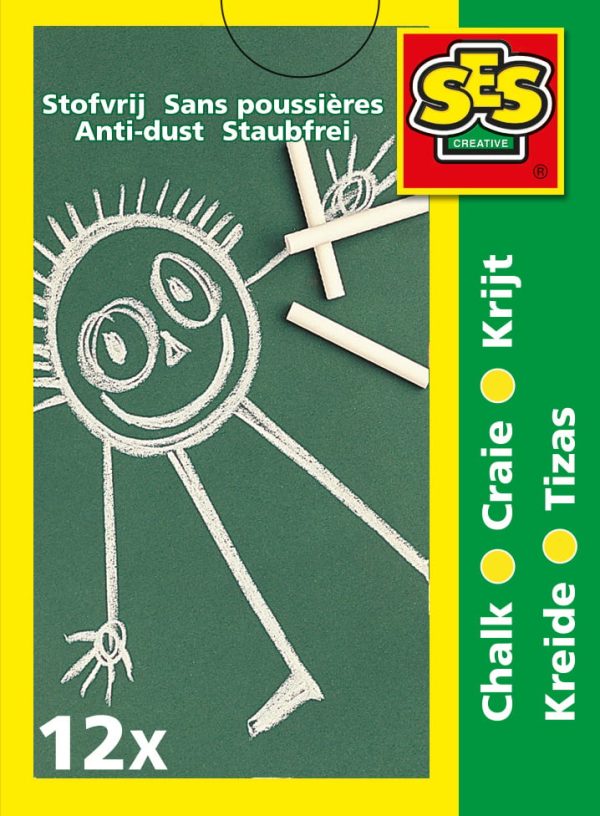 SES Creative - Krijt wit 12 stuks - Afbeelding 2