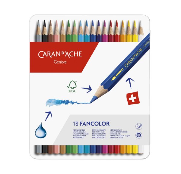 Caran d'Ache Kleurpotlood "Fancolor" - 18stuks in metalen doos