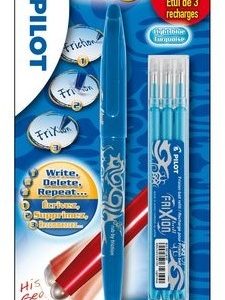 Pilot FriXion Rollerball 0,7mm – 1stuk + 3 vullingen (licht blauw)