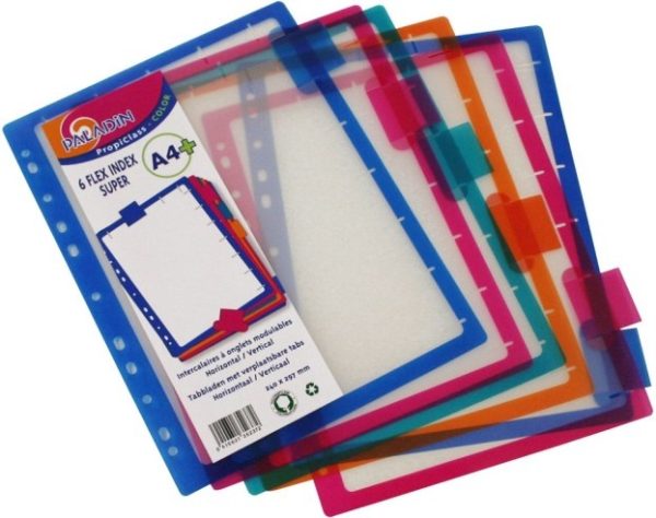Tussenbladen A4 - Propiclass Super 4+/6 tabs Flex Index