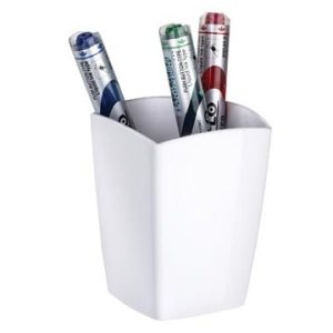 Magnetisch pennenpotje (78x74x95mm) voor whiteboards – Gloss White