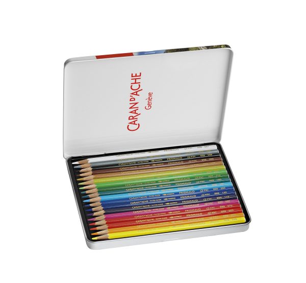 Caran d'Ache Kleurpotlood "Prismalo" Aquarel - 18stuks in metalen doos - Afbeelding 3