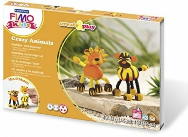 Set Modelleerklei Fimo kids Create&Play - gekke dieren (leeuw & tijger)