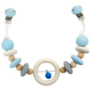 Ketting voor kinderwagen – natuur/blauw